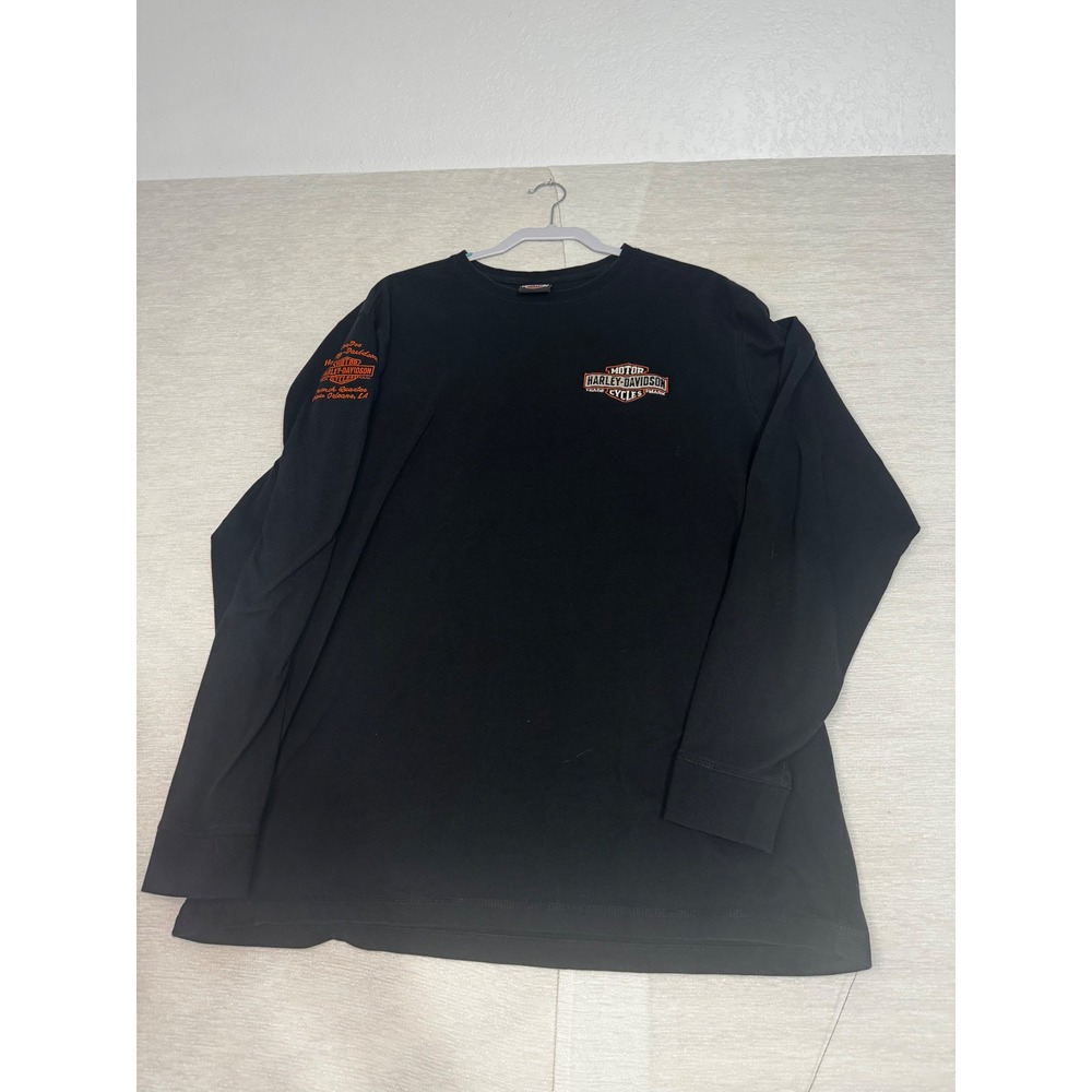 Harley-Davidson Mens Black Long Sleeve T-Shirt New Orleans VooDoo Logo 2XL